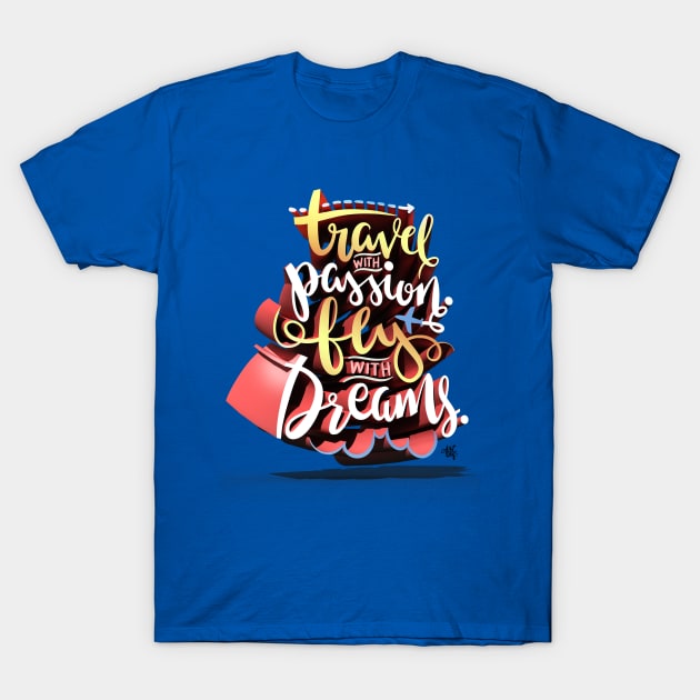 Travel and Fly T-Shirt by art4anj